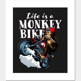 Life is a monkey bike Posters and Art